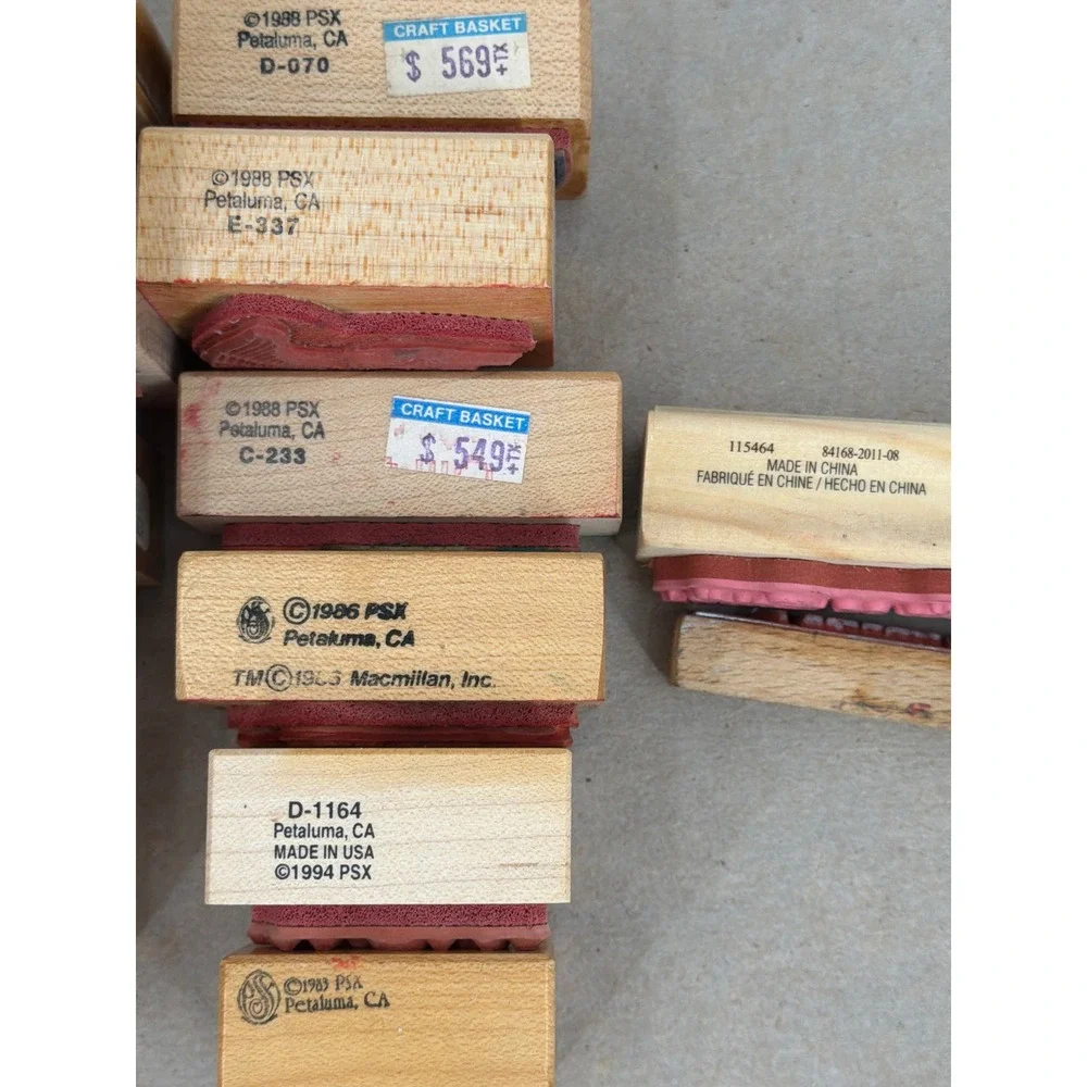 Vintage Christmas Rubber Stamp Lot PSX Anita's Snowman Angel Noel 12pc Mixed Set